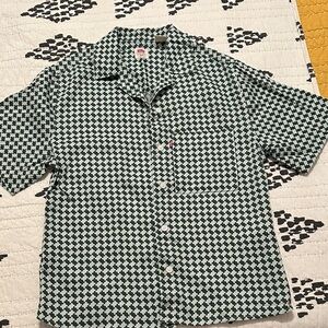 Levi's Green and White Patterned Shirt